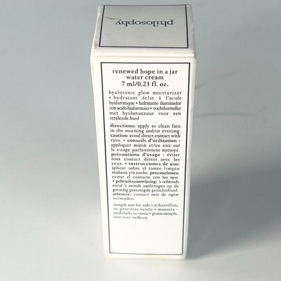 Philosophy Renewed Hope in a Jar Water Cream Moisturizer Travel .23fl oz 7ml New - Picture 3 of 6
